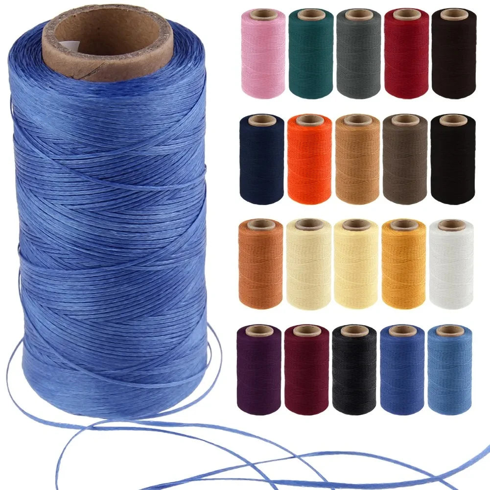 4PCS 30M Flat Waxed Thread Cord Leather Sewing for DIY Handicraft Tool Hand Wax Stitching Repair Cord Durable Polyester Leather Qme