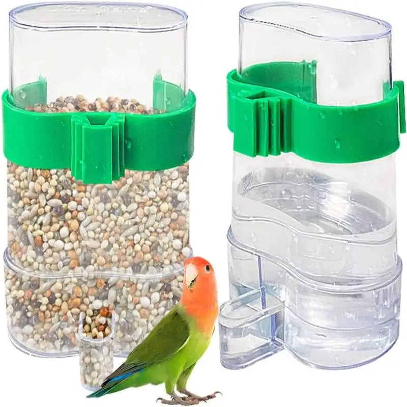 Automatic Bird Water Dispenser Drinking Feeder Transparent Cage Qme