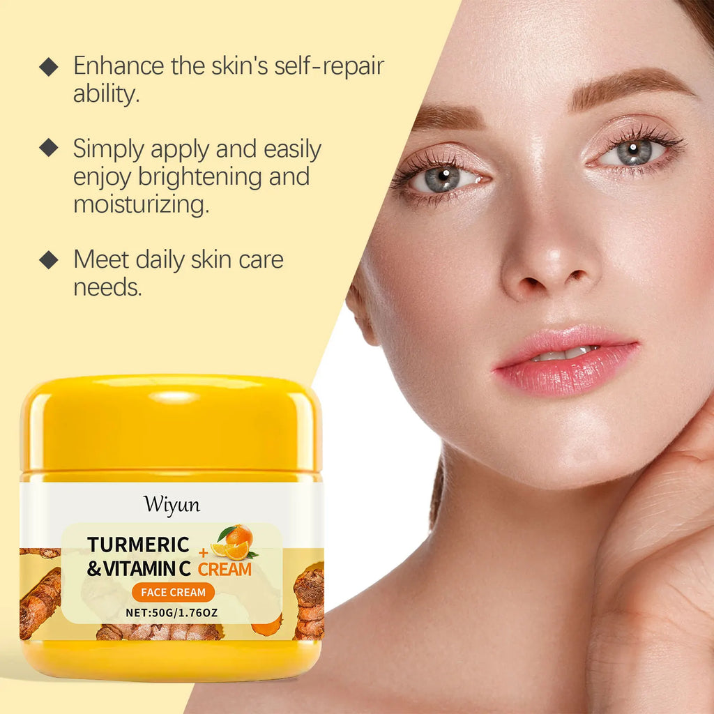Vitamin C Brightening Face Cream Moisturize Lighten Dull Skin Regulate Melanin Fade Spot Smooth Fine Line Facial Skin Care Cream Qme
