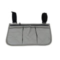 5 Colors Armrest Storage Bag for Wheelchair, Multi-Pocket Side Organizer with Zipper, Stylish & Practical Qme gray