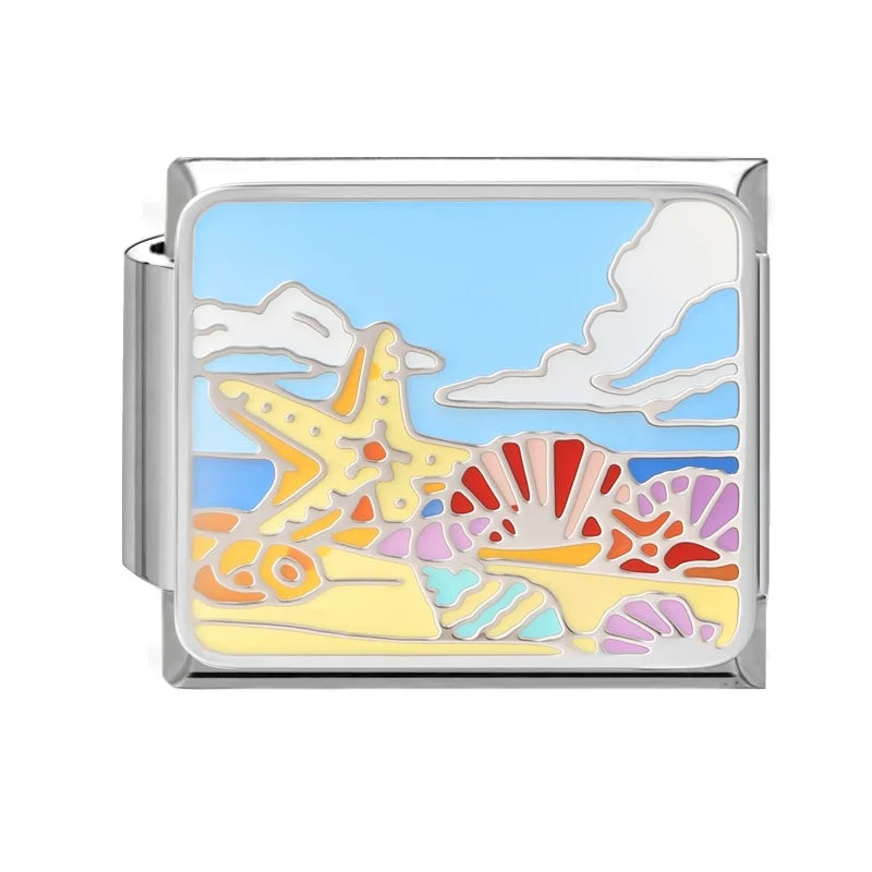 Fashion Kawaii Cute Cat Blue Sky Leaves Mushroom Italian Charm Link