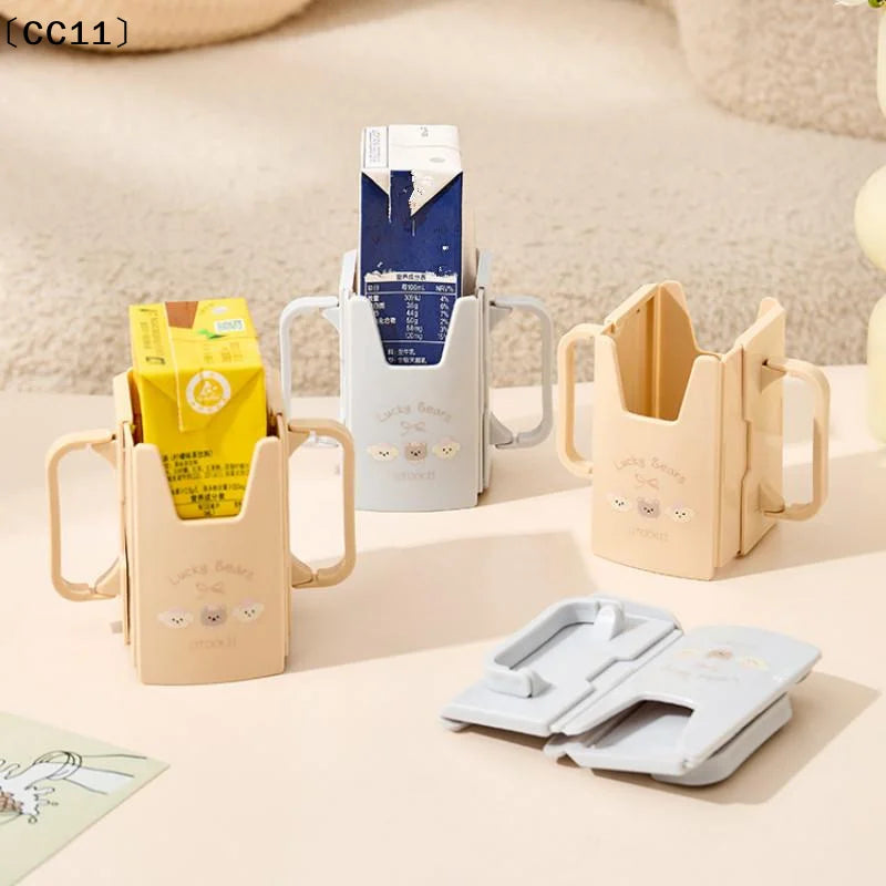 Anti-squeeze Cup Holder Adjustable Milk Juice Box Portable Drink Home Qme