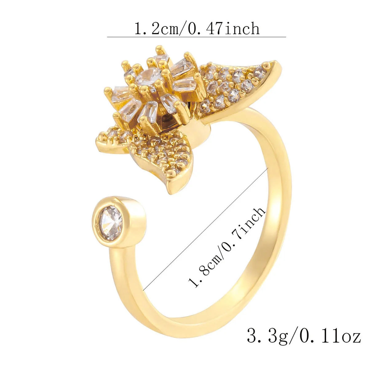 Luxury Rotating Animal Rings Women Spinner Fidgets Cute Flower Heart