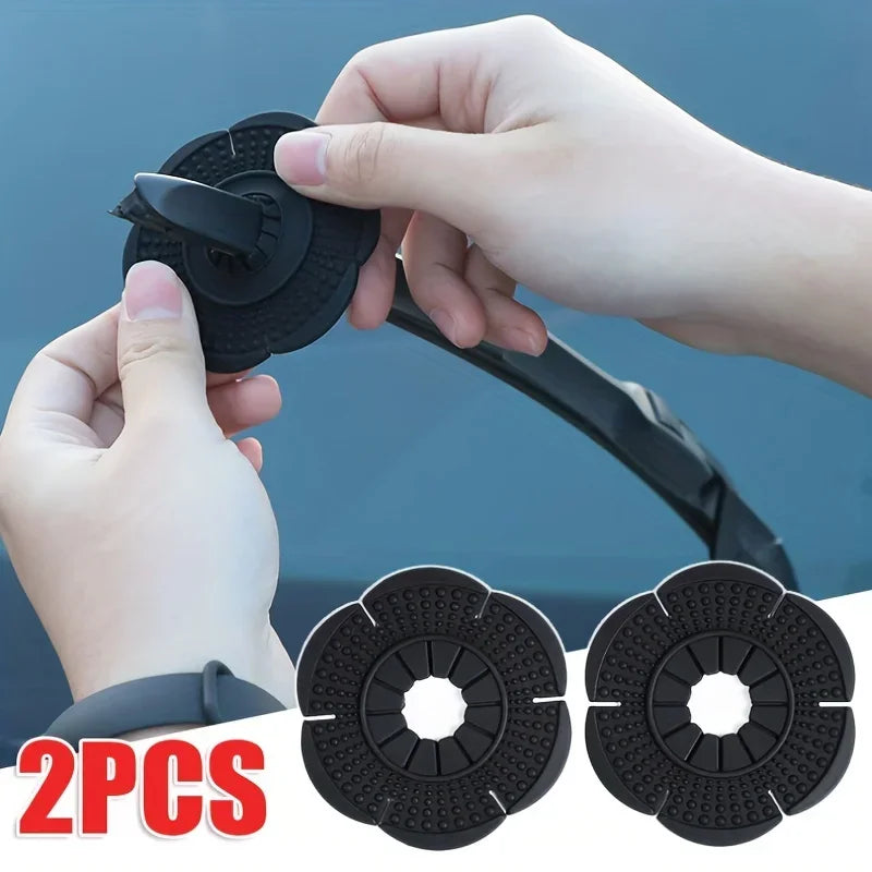 2pcs Car Wiper Hole Protective Covers Windshield Wiper Silicone Protective Cover Debris Leaves Dustproof Sleeve Accessories Qme