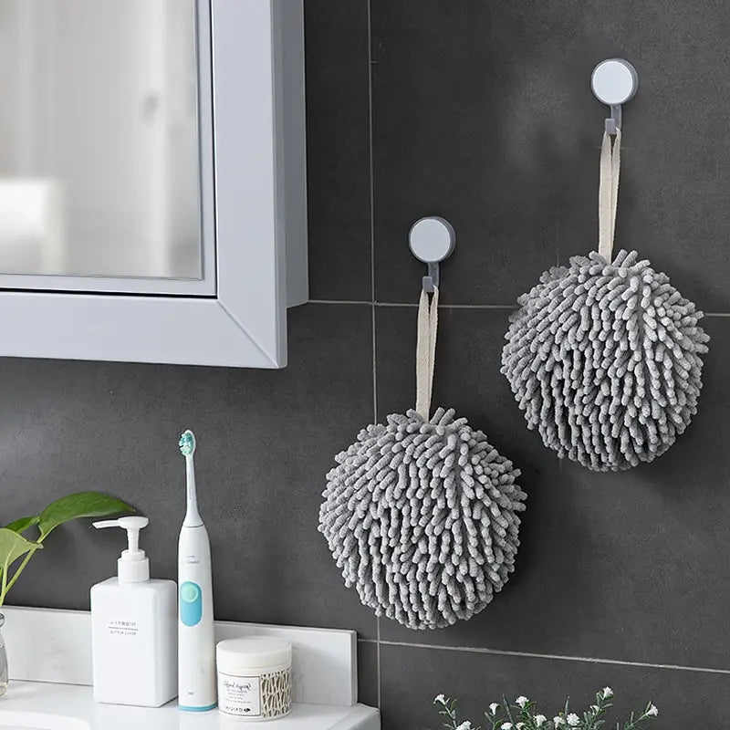 Quick Dry Soft Absorbent Microfiber Towels Hanging Chenille Hand Qme