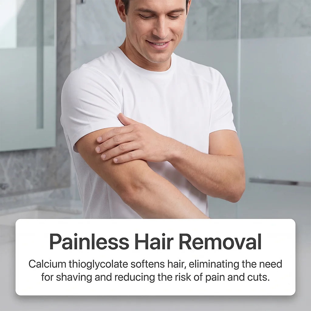 Hair Removal Cream for Men Painless Gentle Depilatory Cream Effective Body Hair Remover for Chest Arms Legs Smoothing Skin Qme