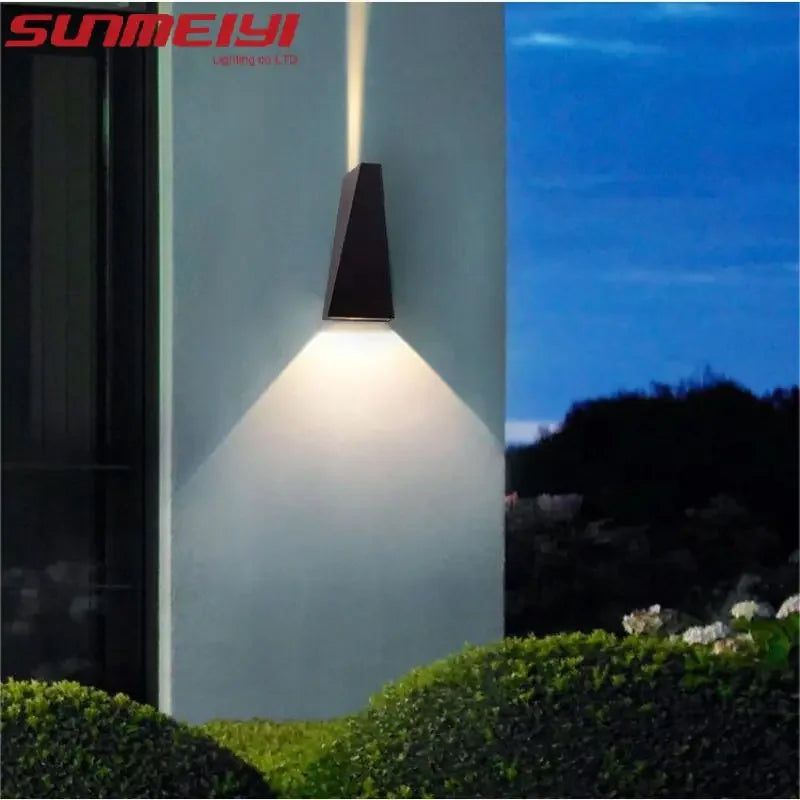 Outdoor Waterproof LED Wall Lamp Modern and Simple Nordic Black Villa Courtyard Garden Corridor Balcony Dual Head Spotlights Qme