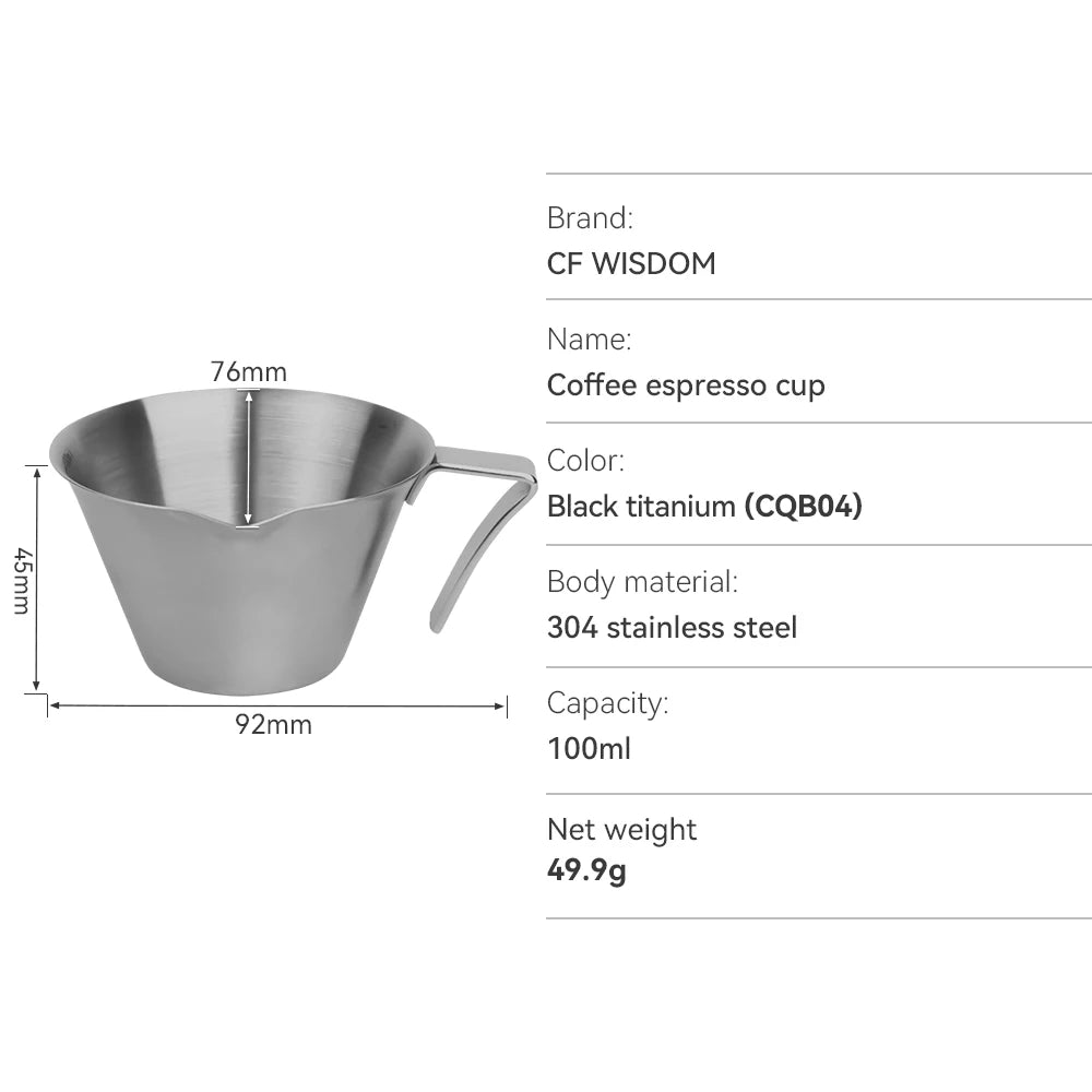 CFWISDOM Espresso Cup Stainless Steel Accessories Metal Measuring Qme CQB04