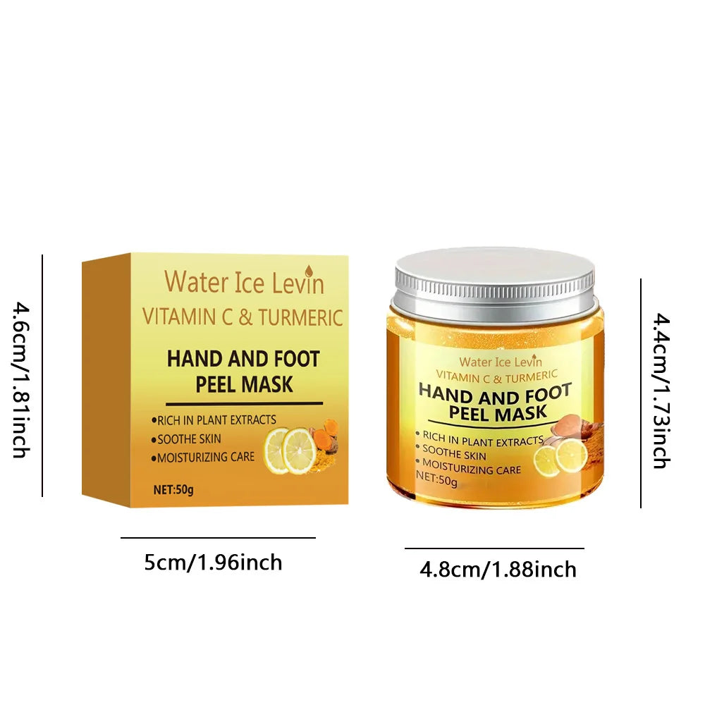 Vitamin c and turmeric hand wax mask for hands and feet, smoothing skin, gently cleansing hand mask, illuminating hand skin Qme