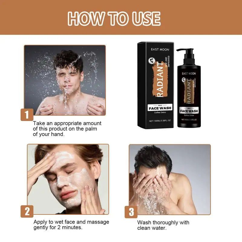 Men Facial Wash Deep Cleansing Oil Control Exfoliating Whitening Qme