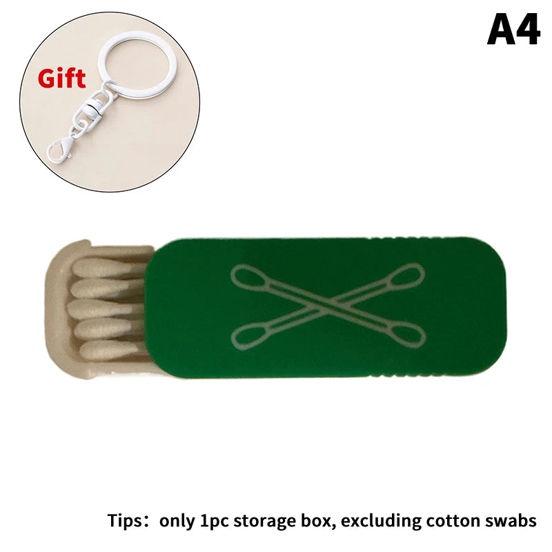Keychain Portable Swab Case Travel Daily Use Dust-proof Keeps Clean Qme A4