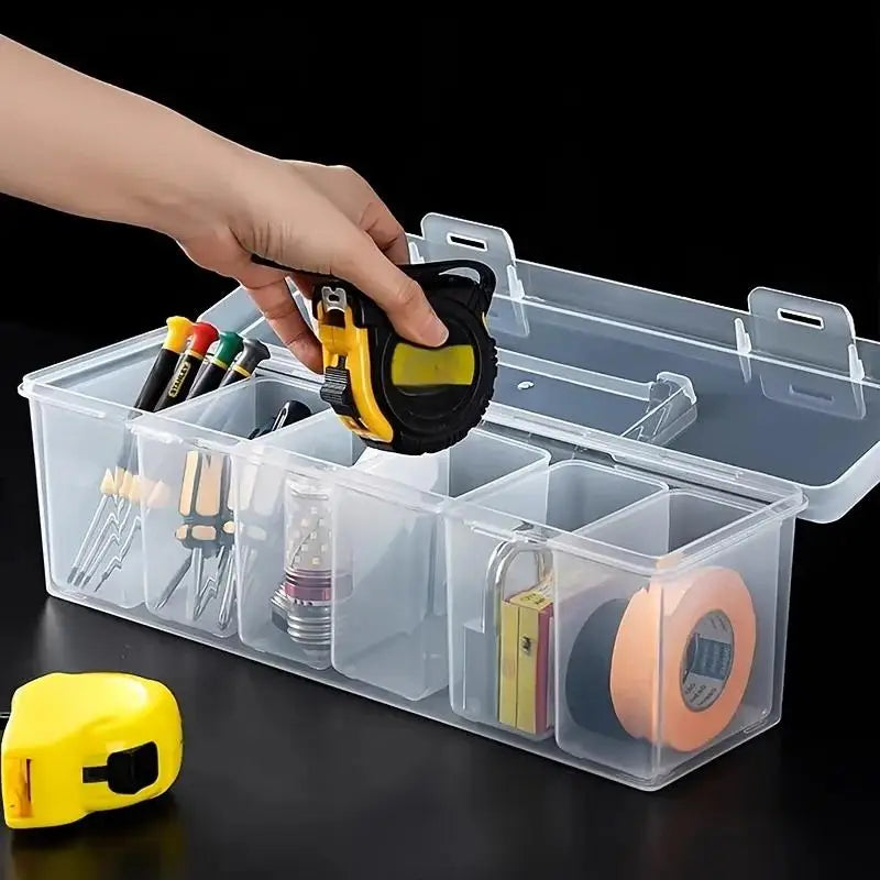 Multipurpose Tool Organizer 7 Portable Transparent Box Removable Qme