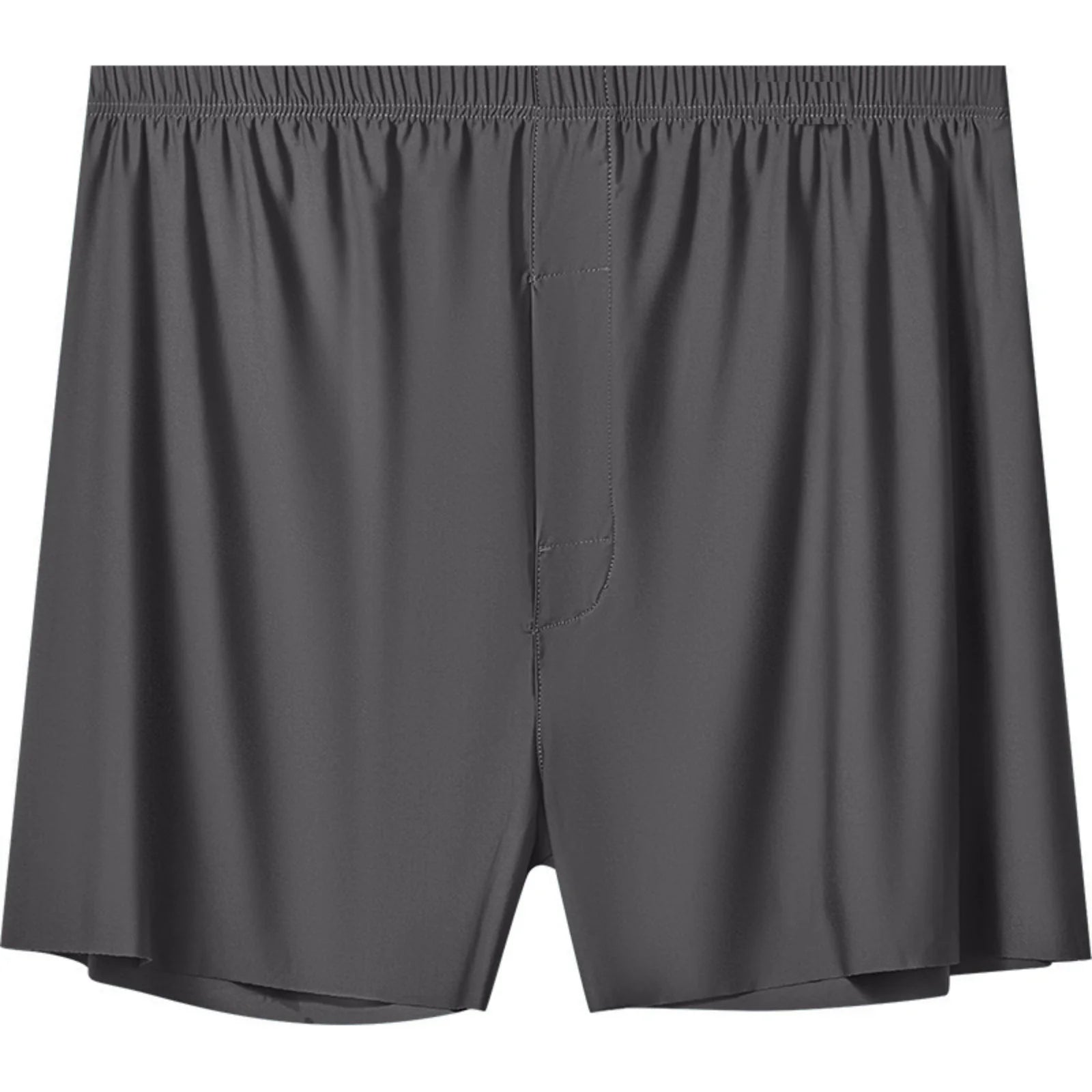 Basic Solid Color Lightweight Summer Shorts for Men Loose Lightweight Soft Elastic Waist Underpants Comfy Sleeping Pants Qme Dark Gray 2XL