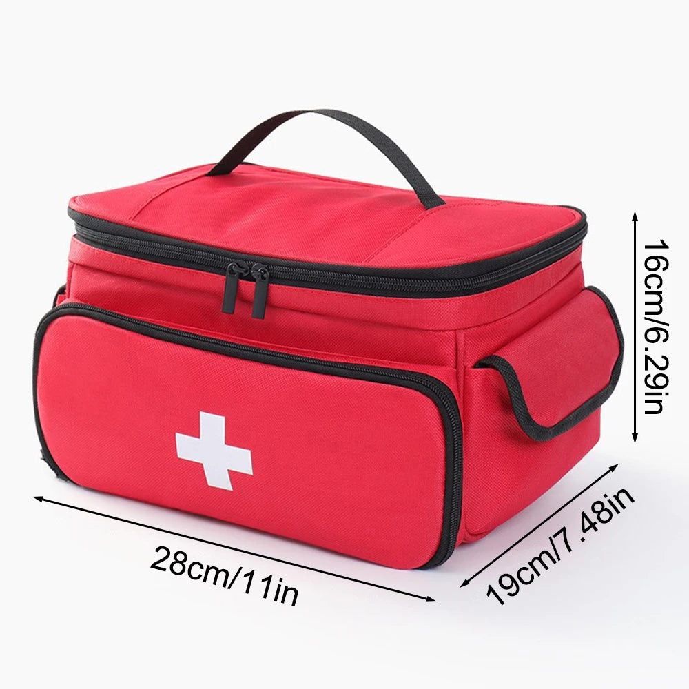 High-Capacity Portable First Aid Kit, Travel Medicine And Medication Storage Bag Oxford Cloth Organizer Box Emergency Survival Qme