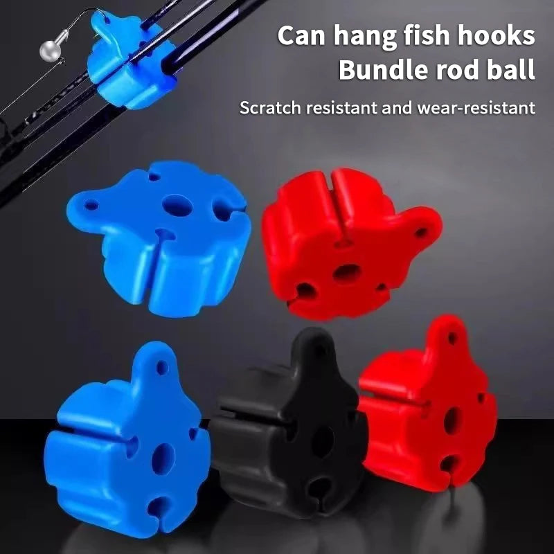 5 Portable Fishing Rod Holder Ball Bundle Storage Accessories Tie Qme