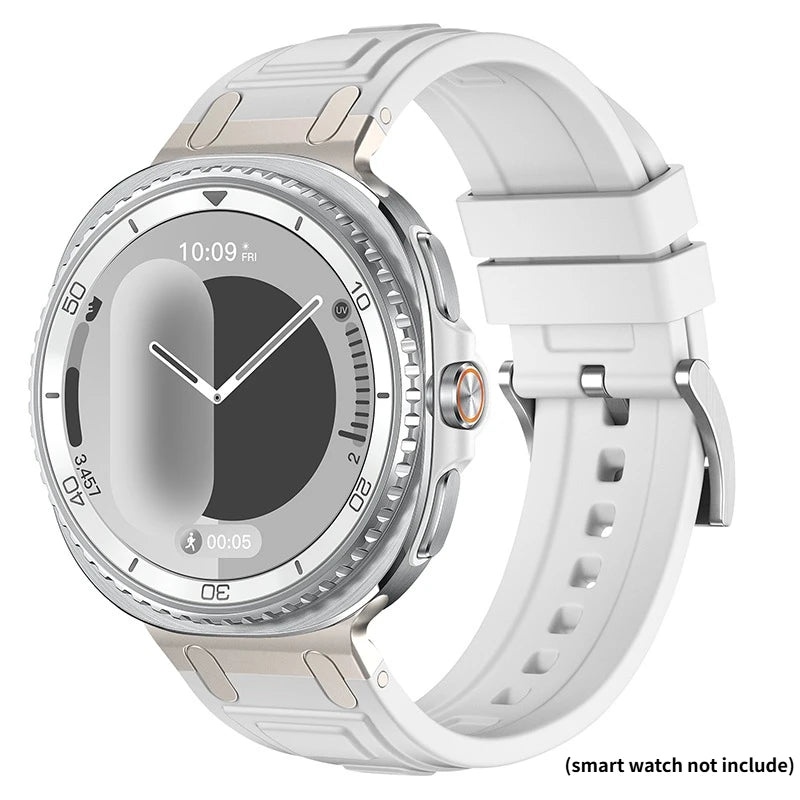 Strap for Samsung Galaxy Watch Watch 9/8 40mm 44mm Sports Silicone Bracelet for Samsung Galaxy Watch 8 Classic 46mm Band Correa Qme White Galaxy 9 8 44mm