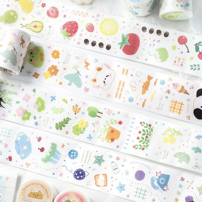 5x300cm Creative Fruit Dream Washi Tape for Collage Junk Journal Scrapbooking diy Card Decoration Masking Tapes Stickers Qme