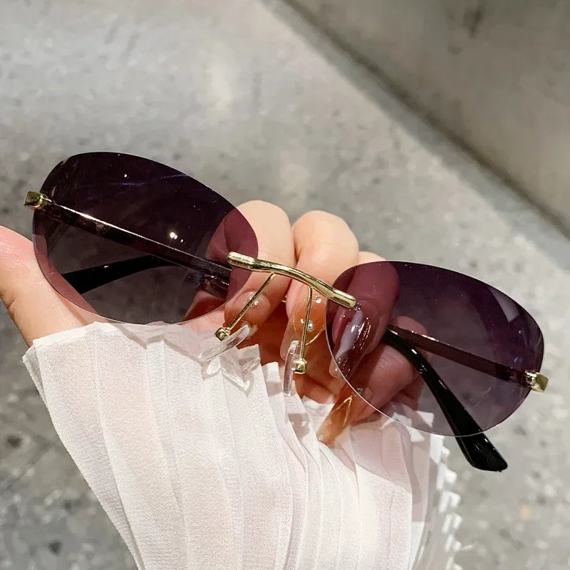 New Luxury Brand Designer Small Frame Cat Eye Sunglasses Women Vintage Fashion Sun Glasses Popular Punk Sexy Ladies Shades UV400 Qme SH
