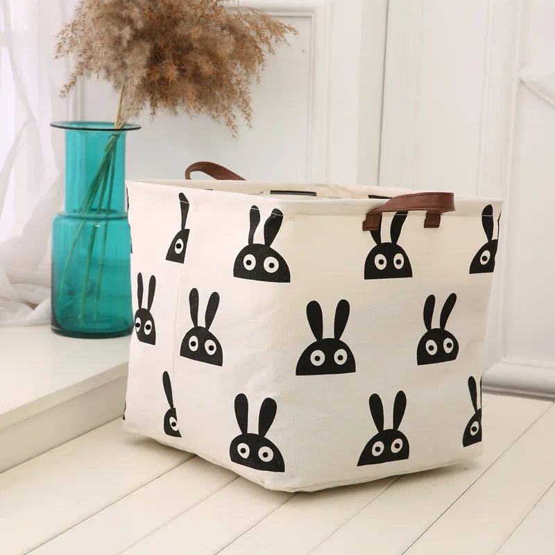 Organizer Bag Cotton and Linen Dirty Clothes Laundry Basket Foldable Laundry Basket Storage Household Sundries Storage Basket Qme BUNNY