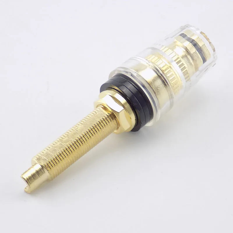 5pcs Brass Long Binding Post Connector Audio Speaker Amplifier Audio Adapter for 4mm Banana Plug Terminal Connectors C4 Qme black
