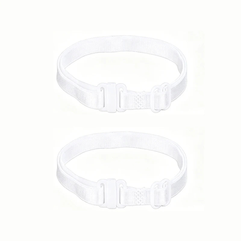 2/4Pcs Invisible Leg Shortening Straps,Adjustable No-Sew Hidden Non-slip Pants Edge Bands, Anti-drag Pants Hem Fixing Device Qme 2pcs White
