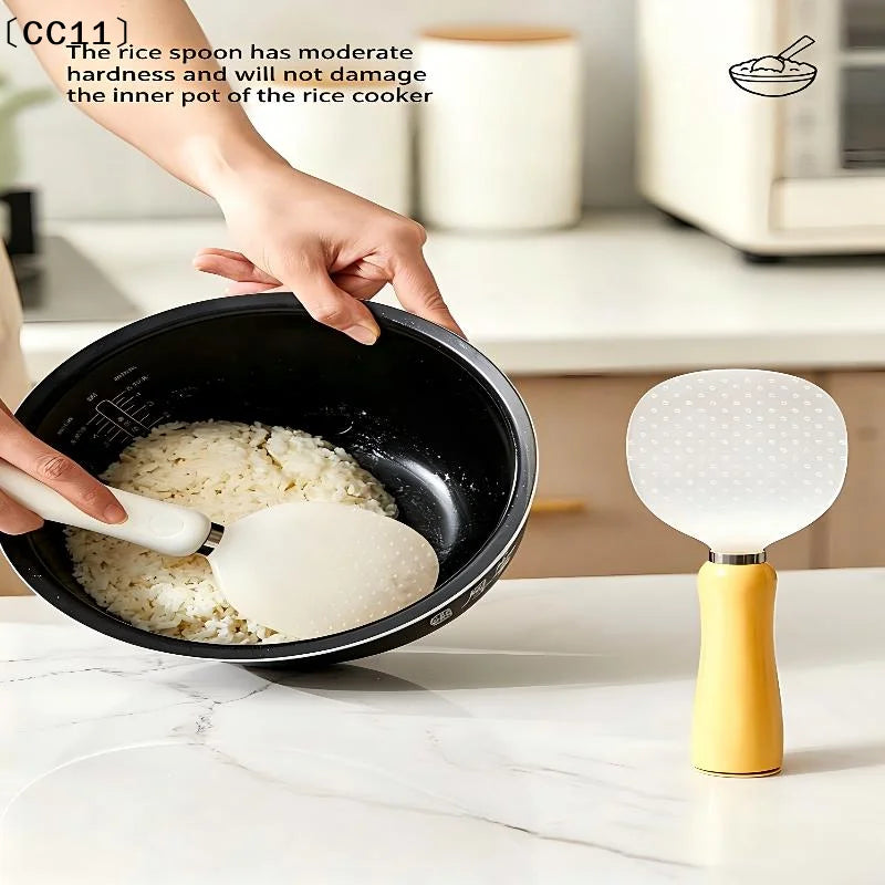 Magnetic Rice Spoon Suction Cup Standing Scooper Cooking Serving Qme