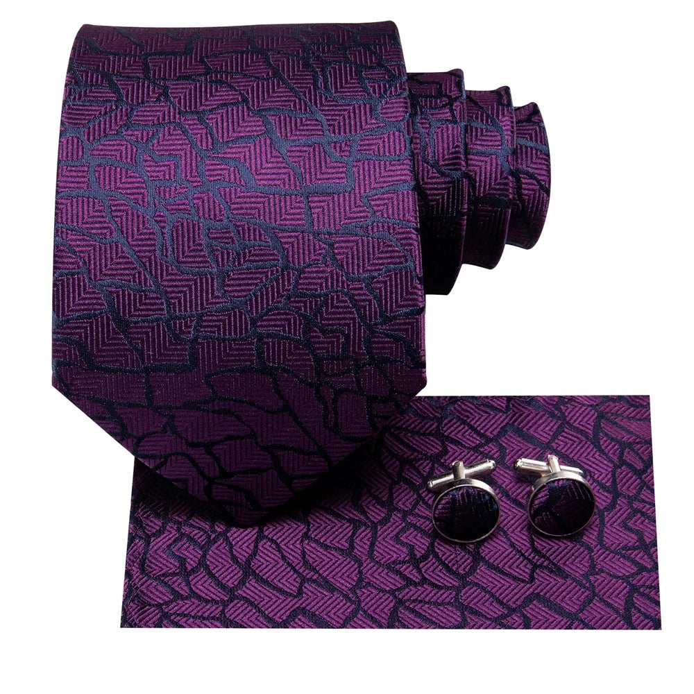 Designer Elegant Mens Ties Gentlemen Purple Novelty Luxury Men Qme