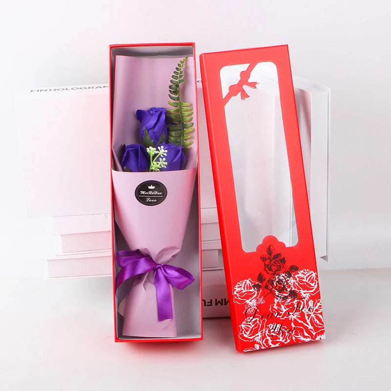 Multi-Use Artificial Soap Flower Bouquet With Gift Box Luxury Soap Florals Simulation Rose Bouquet Wife Girlfriend Gift Qme style 8