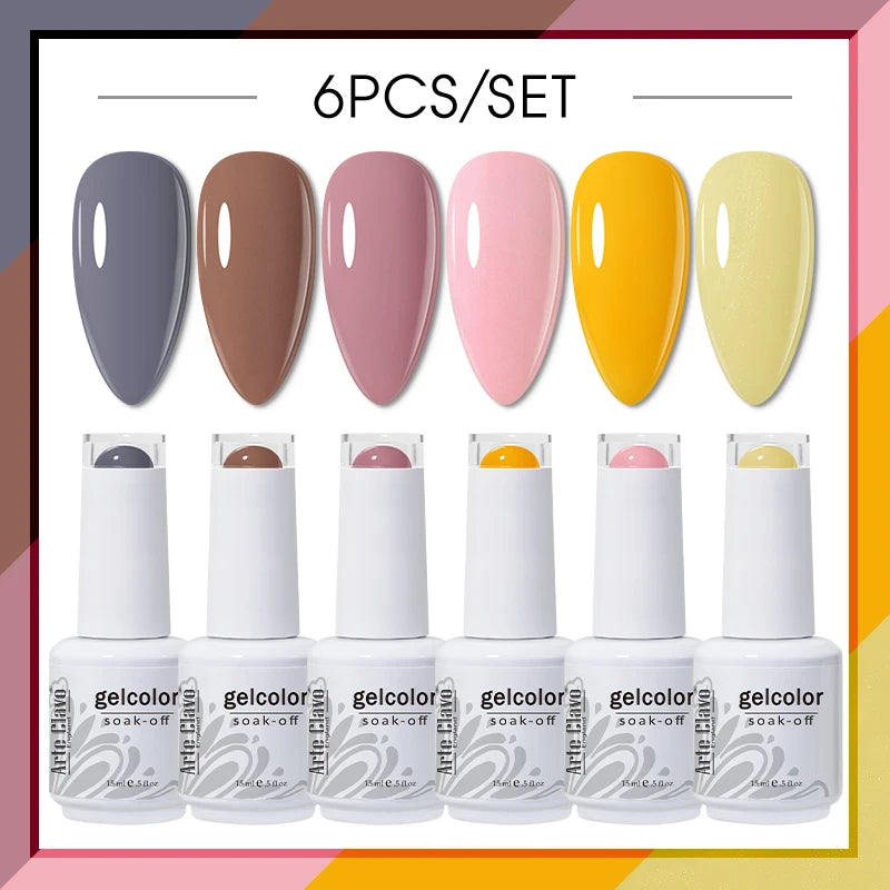 Arte Clavo Glitter Semi Permanent Nail Art LED UV Gel Polish Sparkly