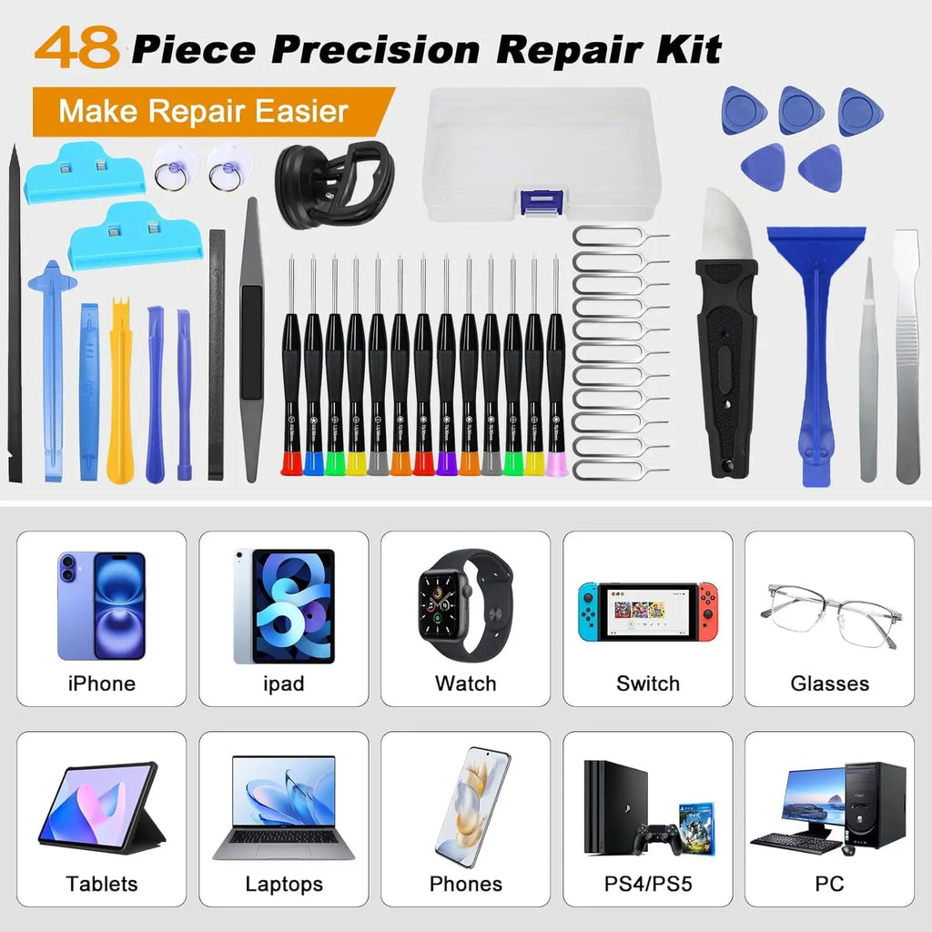 48 In1 Mobile Phone Repair Tool Set, Precision Screwdriver Mobile Phone Opening Repair Tool for Professional Electronics, Repair Qme