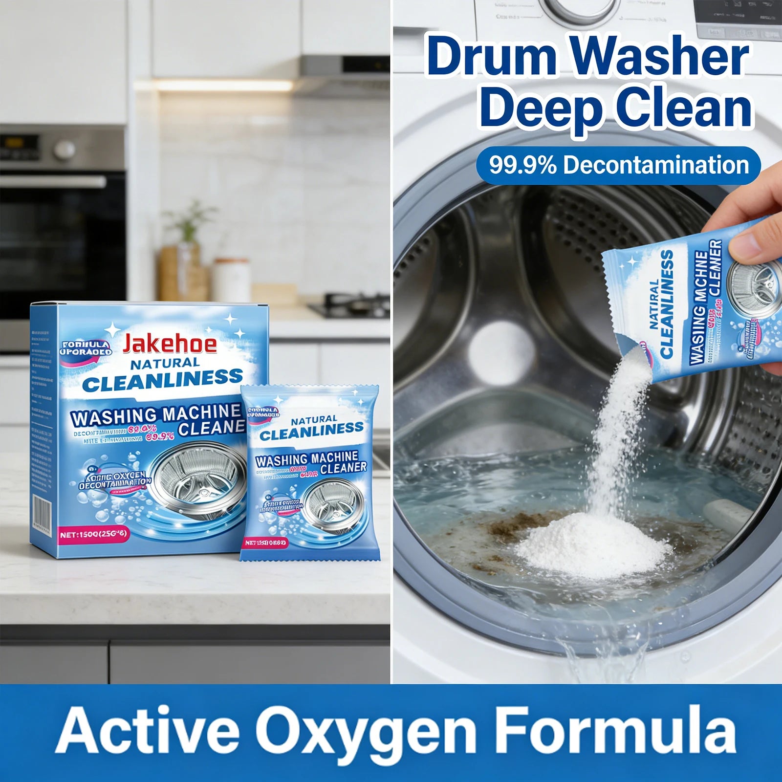 Washing Machine Cleaning Powder Effectively Clean Stubborn Dirt Eliminate Mold and Odor Multi-functional Washing Machine Cleaner Qme