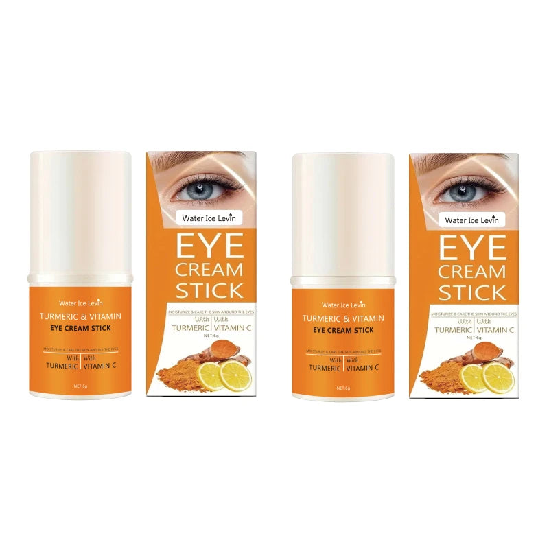 Turmeric vitamin c eye cream stick nourish skin, improve fine lines, relieve eye bags and dark circles, brighten eye skin Qme 6g 2pcs A Box