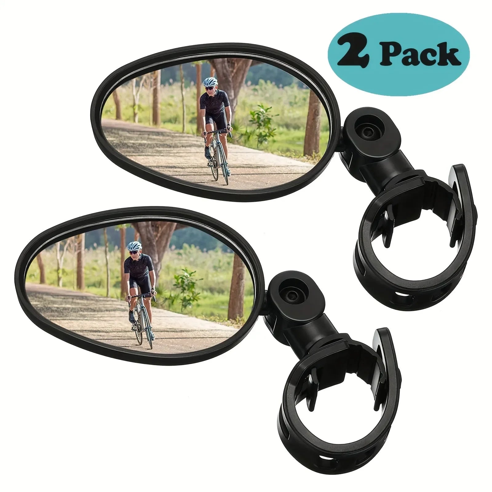 Bike Mirror 360 Degree Adjustable Rotatable Handlebar Mirror Wide Bycicle Accessories Cycling Rear View Mirror Qme 2Pcs