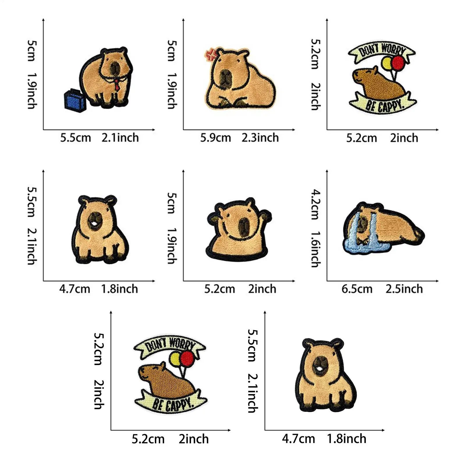 Animal Iron Patches Kids Decorative Capybara Shape Embroidery Qme