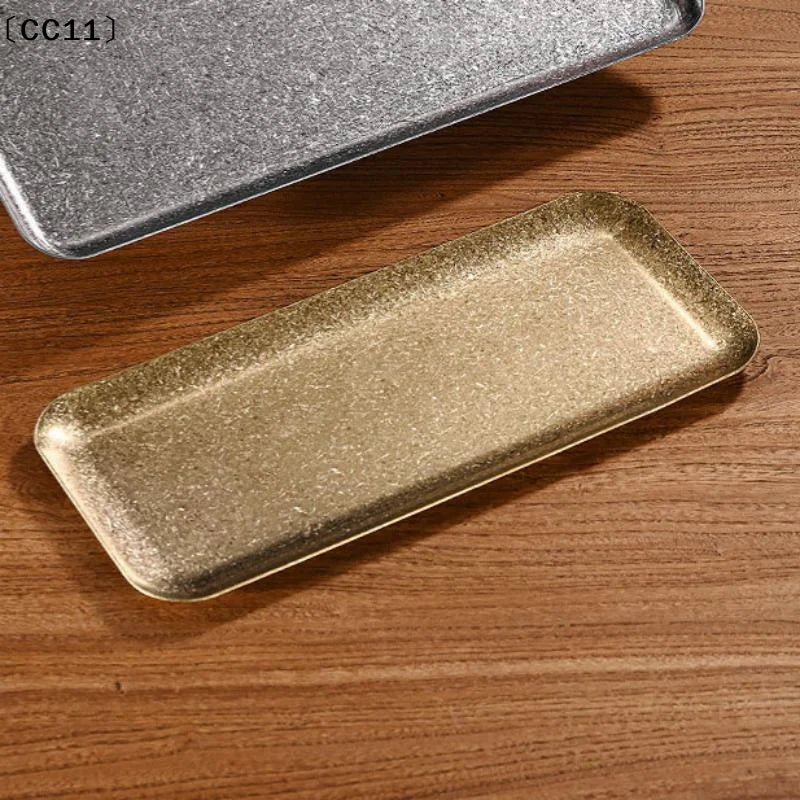 Vintage Stainless Steel Snowflake Silver Rectangle Tray Round Edge Qme