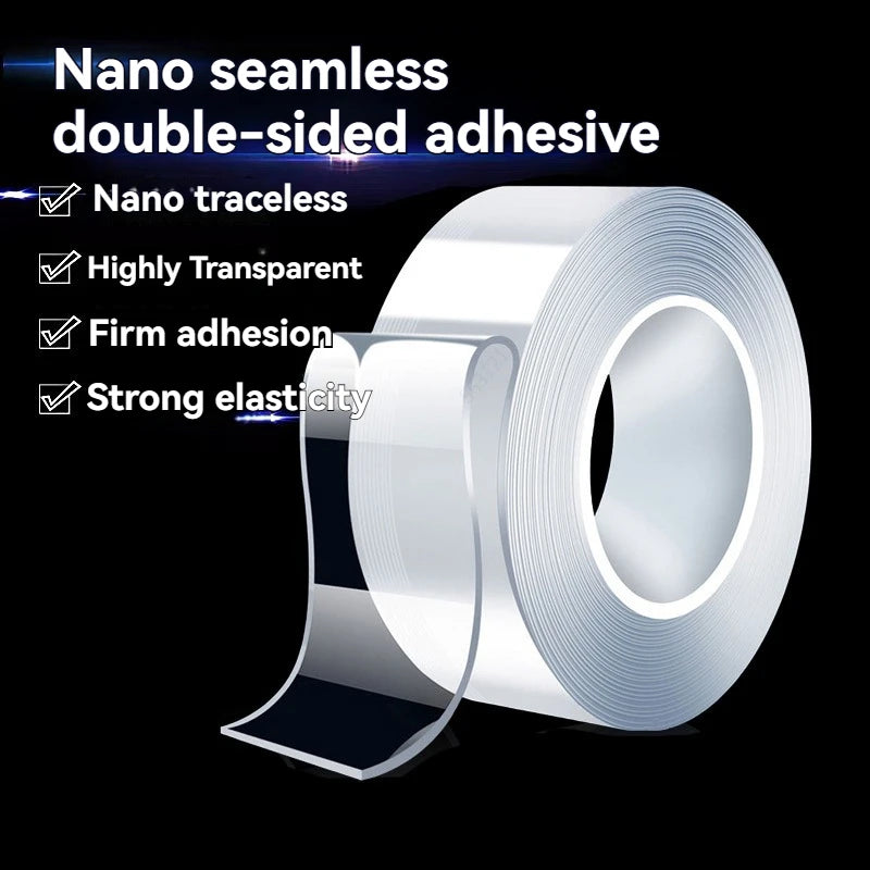 1m 2m 5m Nano Tape Double Sided Tape Transparent Reusable Waterproof Adhesive Strong Tapes Cleanable Kitchen Bathroom Supplie Qme