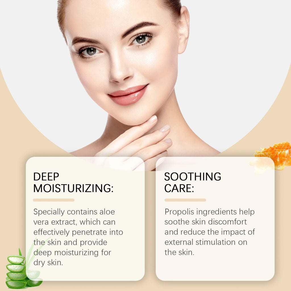 Aloe Propolis Moisturizing Cream Soothing Repairs Nourishing Wrinkles Remover Rejuvenating Brightening Face & Body Cream Qme