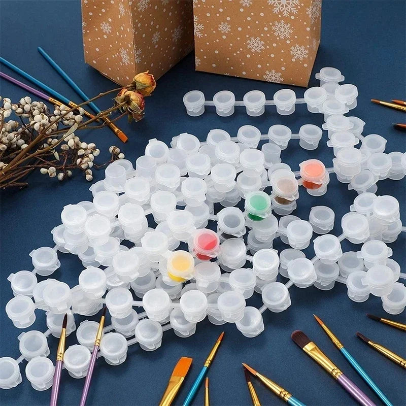 10Strips 60Pots Empty Paint Strips Mini Paint Cup Box Pod Art Crafts Plastic Storage Container Pigment Container Drawing Supplie Qme 10Strips 5ml