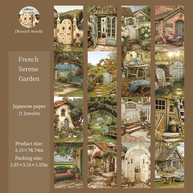 1roll Afternoon Countryside-themed Large-format Landscape Tape Ideal for background decoration, scrapbooking DIY collage sheets Qme 6