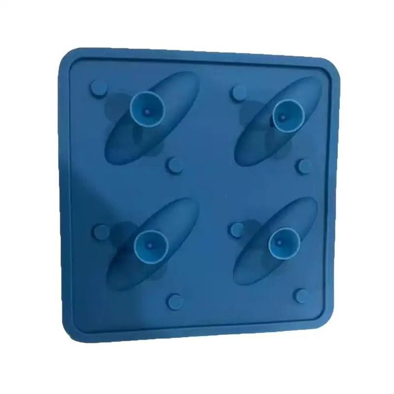 Silicone Ice Cube Tray Whiskey Party Drinks Shark Mold Blue 4-Cavity Qme