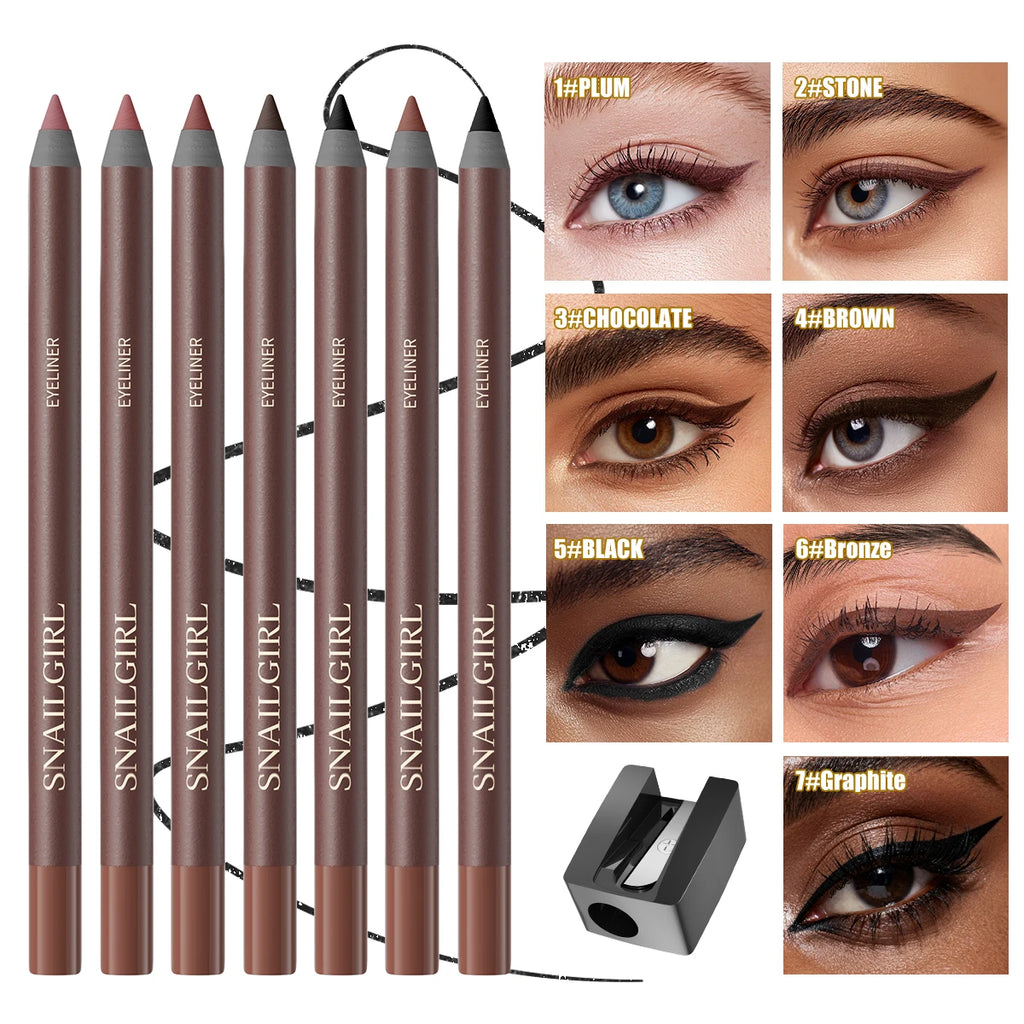 Waterproof Black Brown Eyeliner Gel Pencil Ultra-fine Matte Smooth Quick Dry Non-Smudge Easy Wear Eyeliner Pen Makeup for Eyes Qme