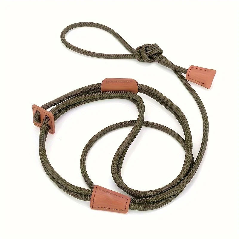 Integrated pet dog leash, nylon strap, adjustable dog chest strap, walking dog leash Qme green