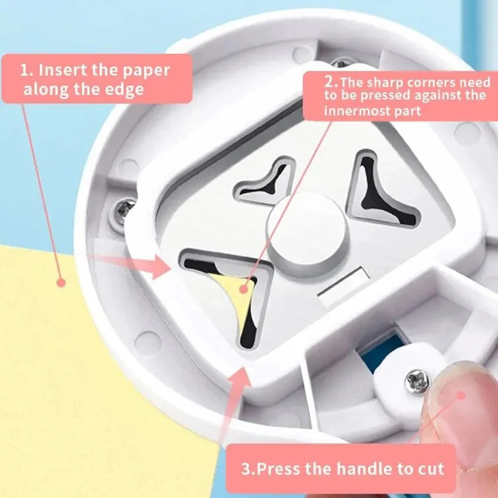 3 in 1 Corner Rounder Punch R4/R7/R10 Chamferer Cutter Corner Photo Card Scrapbook DIY Paper Craft Corner Trimming Tool Qme