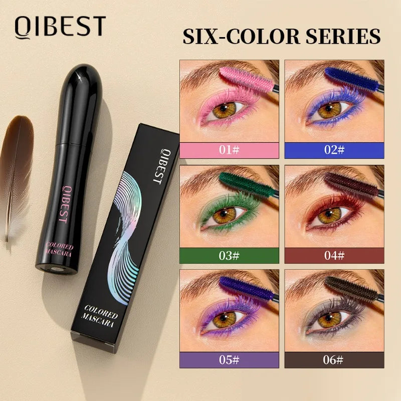 6 Colorful Mascara Waterproof Long-lasting Voluminous & Lengthening, Smudge-Proof for Halloween Costume Party & Stage Makeup Qme