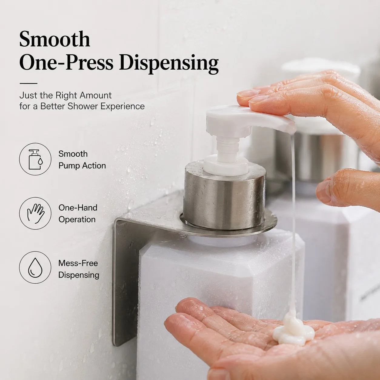 all Mounted Shampoo Dispenser Bottles Set of 3 16oz 500ml Plastic Shower Pump Bottles with Brackets and Labels for Body Wash Qme