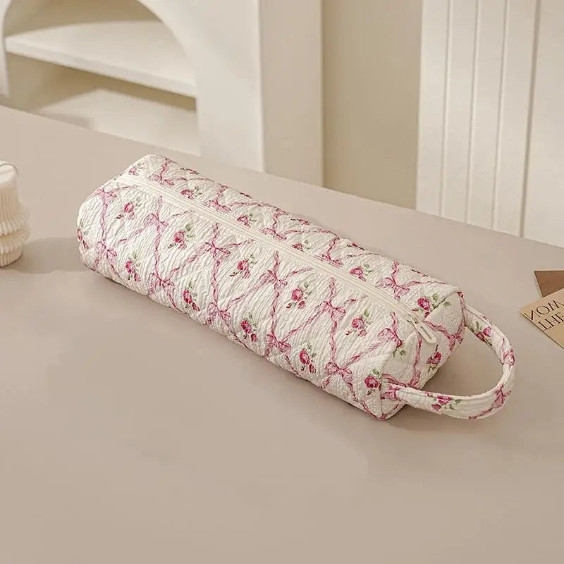 Hair Dryer Storage Bag Quilting Large Capacity Dustproof Curler Storage Bag With Handle Portable Carrying Case For Travel Qme style 1