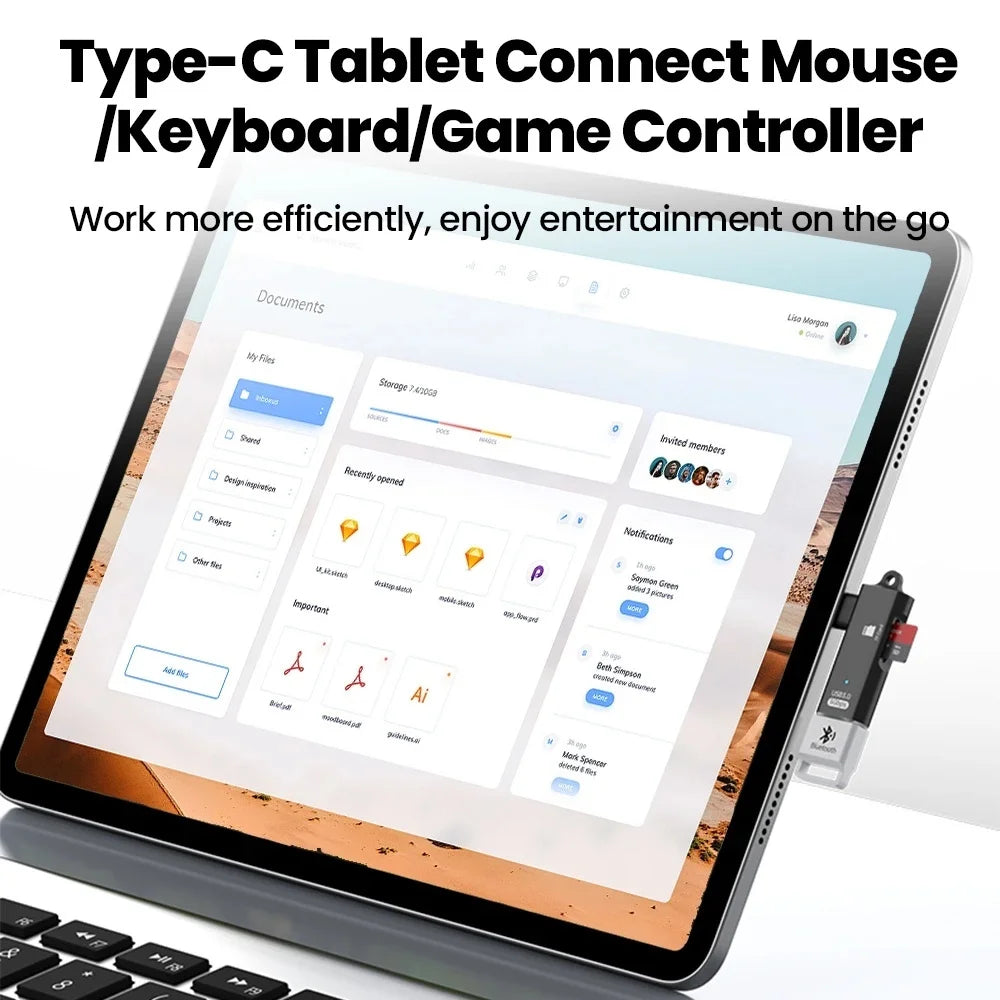 2 in 1 Type C OTG Adapter USB 3.0 to Type C Converter USB Female to Male USB C SD Memory Card U Disk Reader For Phone Computer Qme