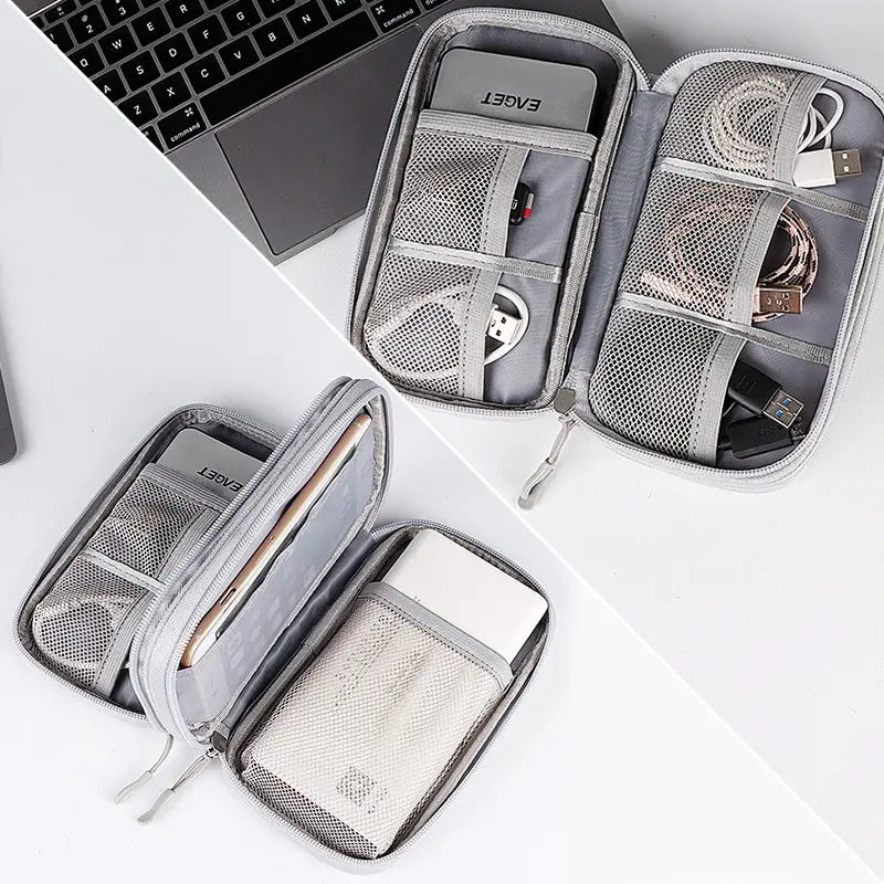 Travel Portable Digital Product Storage Bag USB Data Cable Organizer Headset Cable Bag Charging Treasure Box Bag Qme