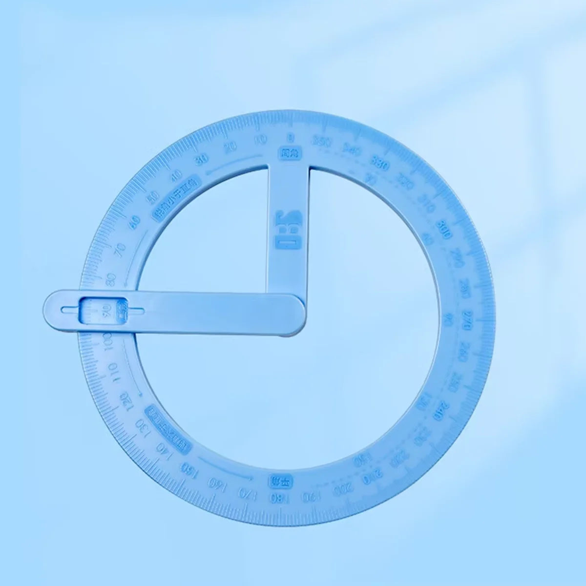 1PC 360 Degree Activity Protractor Student Angle Reader Teaching Aids Right Angle And Acute Drawing Stationery Qme Blue
