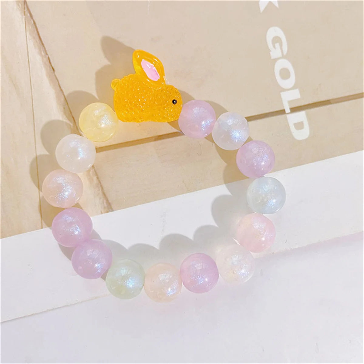 b13 Cute Resin Luminous Rabbit Beads Bracelet Fashionable Women's Girls Acrylic Cute Korean Bracelet Accessories Wholesale Qme ju